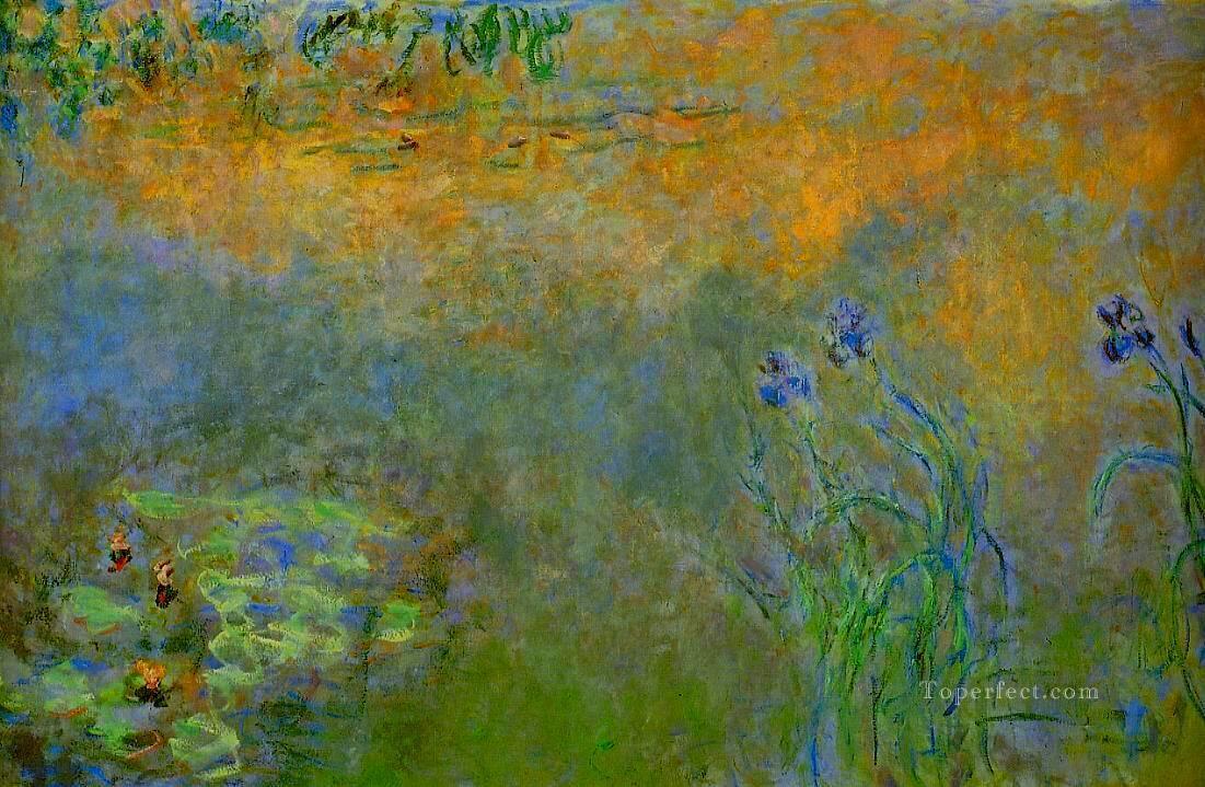 Water Lily Pond with Irises Claude Monet Oil Paintings